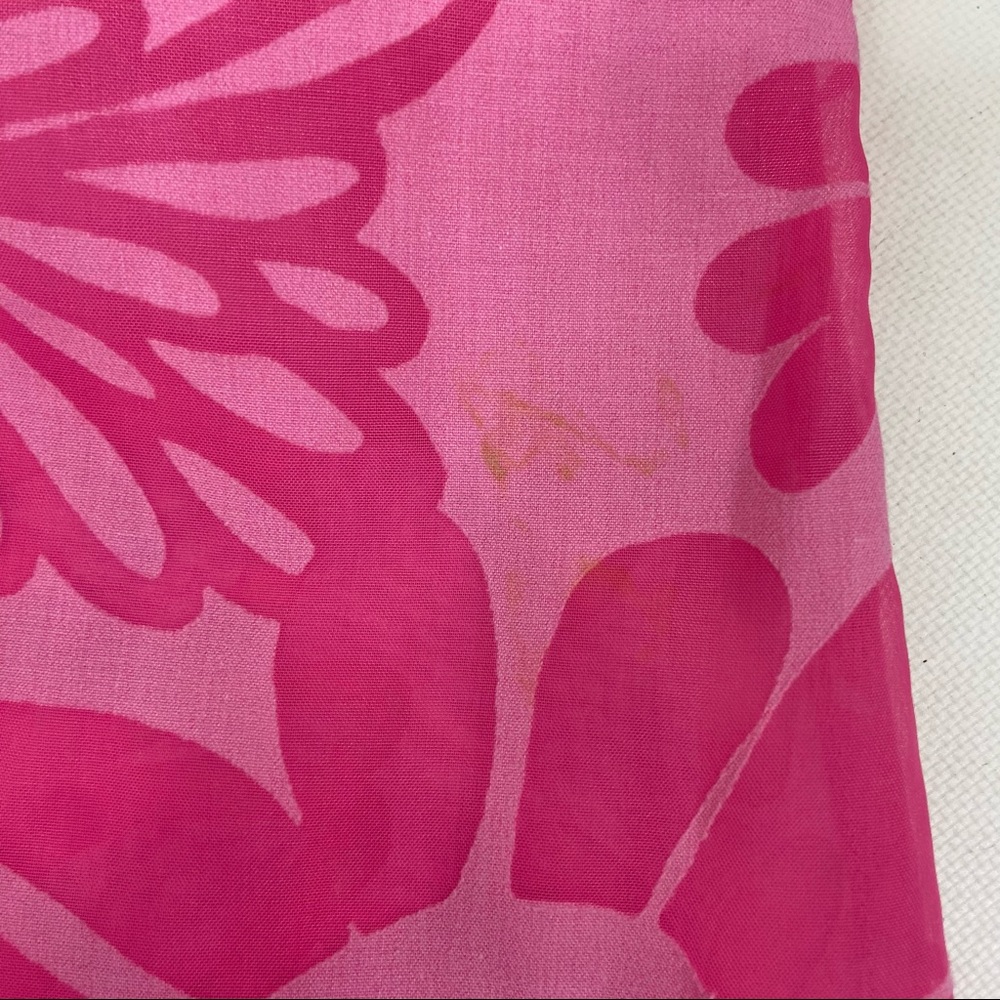Lilly Pulitzer pink retro sheer floral collared top. XS - Picture 7 of 11